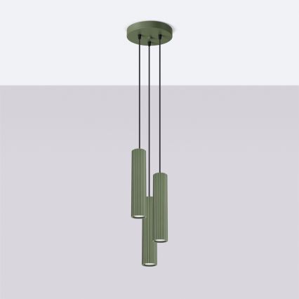 Brilagi - LED-люстра на тросе CRESTO 3xGU10/10W/230V зелёная