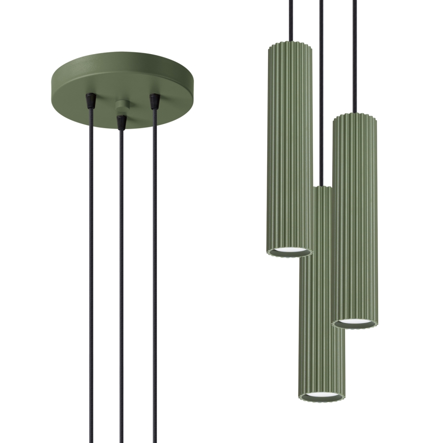 Brilagi - LED-люстра на тросе CRESTO 3xGU10/10W/230V зелёная