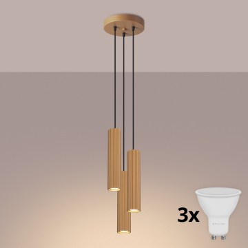 Brilagi - LED-люстра на тросе CRESTO 3xGU10/10W/230V золотая