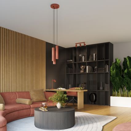 Brilagi - LED-люстра на тросе CRESTO 3xGU10/10W/230V красная