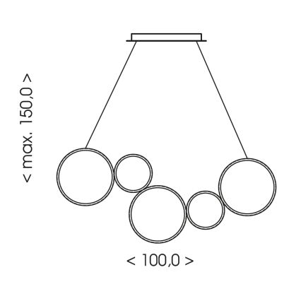 Brilagi - LED-люстра на тросе ECHO LED/60 Вт/230 В 4000 К 100 см чёрный