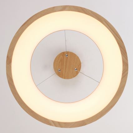 Brilagi - светодиочная люстра на тросе FALCON WOOD, LED, 30 Вт, 230 В, 3000/4000/6000 К, диаметр 45 см, деревянная