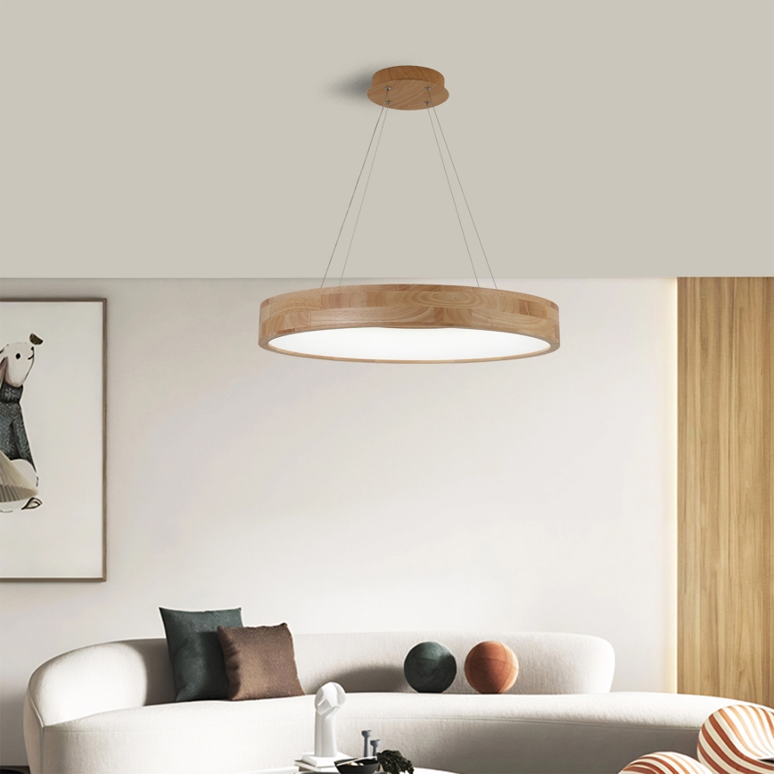 Brilagi - LED Подвесной светильник на тросе FALCON WOOD LED/40W/230V 3000/4000/6000K диам. 60 cm отделка из дерева