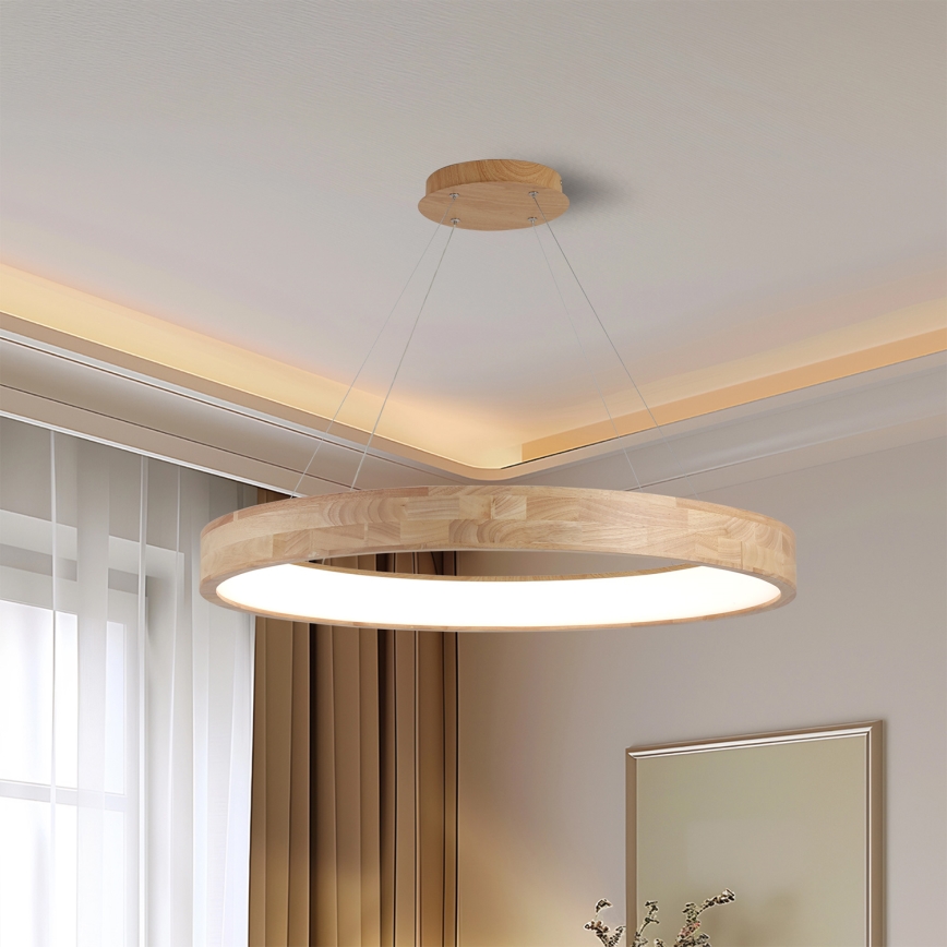 Brilagi - LED-люстра на подвесном тросе FALCON WOOD LED/60W/230V 3000/4000/6000K диаметр 80 см дерево
