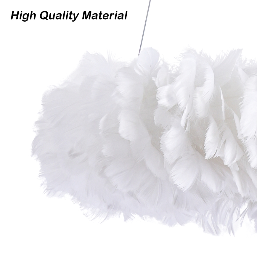 BRILAGI - LED-люстра на тросе FEATHER 3xE27/40 Вт/230 В + 3xLED/3 Вт, диам. 50 см, белая