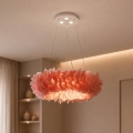 BRILAGI - LED-люстра на тросе FEATHER 3xE27/40W/230V + 3xLED/3W, диаметр 50 см, розовая