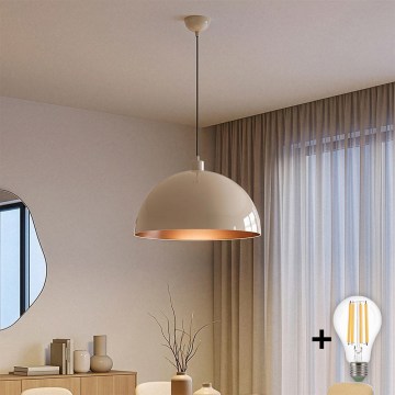 BRILAGI - LED-люстра на тросе METALO 1xE27/40W/230V диам. 40 см бежевый/медный