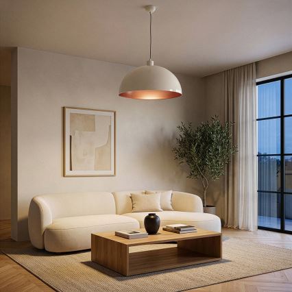 BRILAGI - LED-люстра на тросе METALO 1xE27/40W/230V диам. 40 см бежевый/медный
