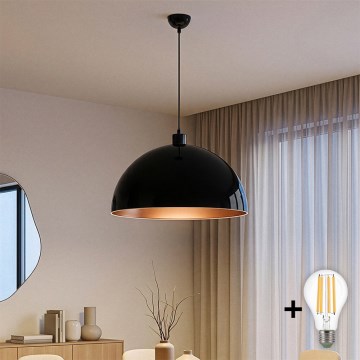 BRILAGI - LED-люстра на тросе METALO 1xE27/40W/230V, диаметр 60 см, чёрная/медная