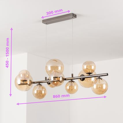 Brilagi - LED-люстра на тросе MILLA 10xG9/3W/230V черный хром/золото
