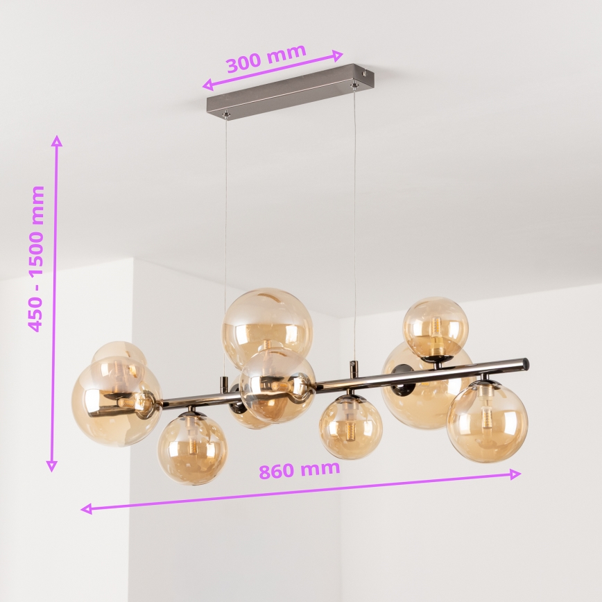 Brilagi - LED-люстра на тросе MILLA 10xG9/3W/230V черный хром/золото