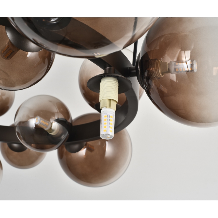 Brilagi - LED-люстра на тросе MILLA 15xG9/3W/230V коричневая/дымчато-коричневая
