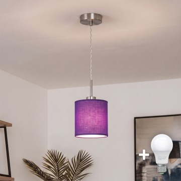 Brilagi - LED-люстра на тросе NUBILA, 1xE27/60W/230V, диаметр 14 см, фиолетовая