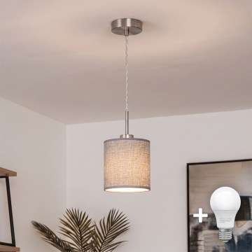 Brilagi - LED-люстра на тросе NUBILA 1xE27/60W/230V, диаметр 14 см, серый