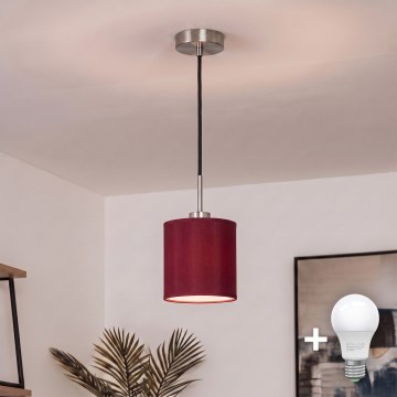 Brilagi - LED-люстра на тросе NUBILA 1xE27/60W/230V Ø 14 см чёрная/помпейская красная