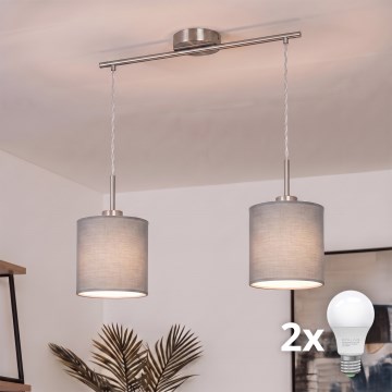 Brilagi - LED люстра на тросе NUBILA 2xE27/60W/230V светло-серая