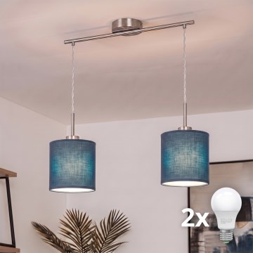 Brilagi - LED-люстра на тросе NUBILA 2xE27/60W/230V темно-синяя