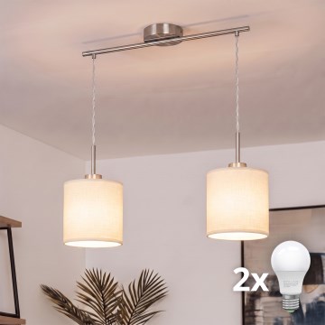 Brilagi - LED-люстра на тросе NUBILA 2xE27/60W/230V кремовая