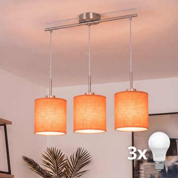 Brilagi - LED люстра на тросе NUBILA 3xE27/60W/230V оранжевая
