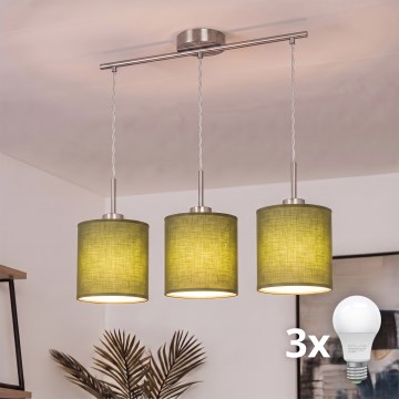 Brilagi - LED-люстра на тросе NUBILA 3xE27/60W/230V зелёная