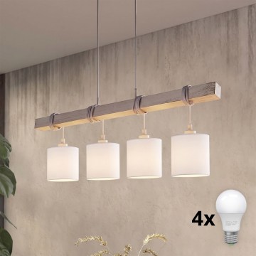 BRILAGI - LED-люстра на тросе NUBILA 4xE27/60W/230V серый/белый