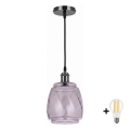 BRILAGI - LED люстра на тросе RETRO GLASS 1xE27/60W/230V диаметр 26 см черная/дымчато-серая