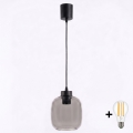 BRILAGI - LED люстра на тросе RETRO GLASS 1xE27/60W/230V pr. 14 cm чёрный/дымчато-серый