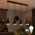 Brilagi - LED-люстра на тросе RIDDY 4xE27/60W/230V медная/патинированная