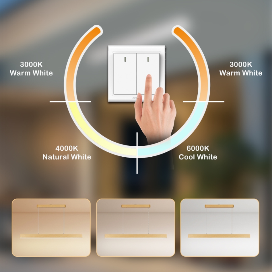 Brilagi - LED-люстра на тросе SLEEKLINE LED/40W/230V 3000/4500/6000K с отделкой под дуб