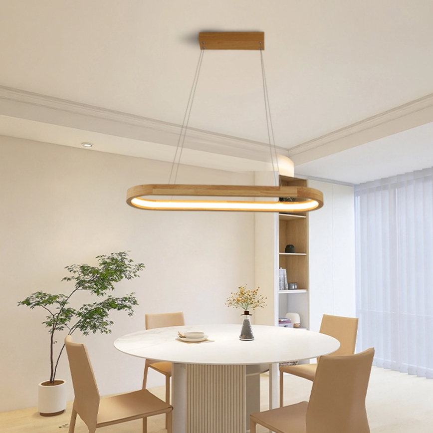 Brilagi - LED люстра на тросе UMEA WOOD LED/30W/230V 70x20 см дерево
