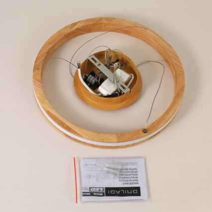 Brilagi - LED-люстра на тросе UMEA WOOD LED/30W/230V, Ø 40 см, дерево