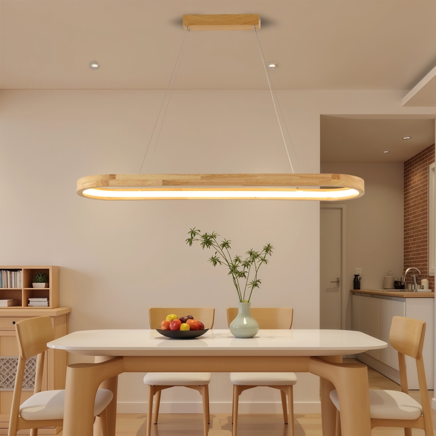 Brilagi - LED-люстра на тросе UMEA WOOD LED/40W/230V 90x22 cm, из дерева