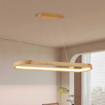 Brilagi - LED Люстра на тросе UMEA WOOD LED/40W/230V 90x22 cm каучуковое дерево