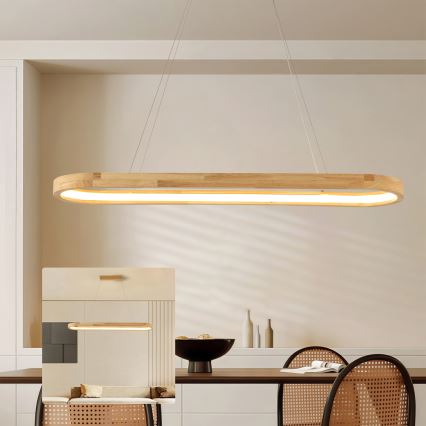 Brilagi - LED Люстра на тросе UMEA WOOD LED/40W/230V 90x22 cm каучуковое дерево