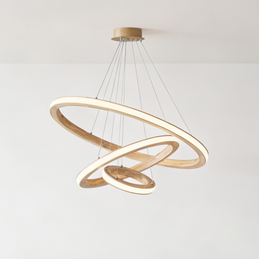 Brilagi - LED люстра на тросе UMEA WOOD LED/45W/230V диам. 60 см дерево