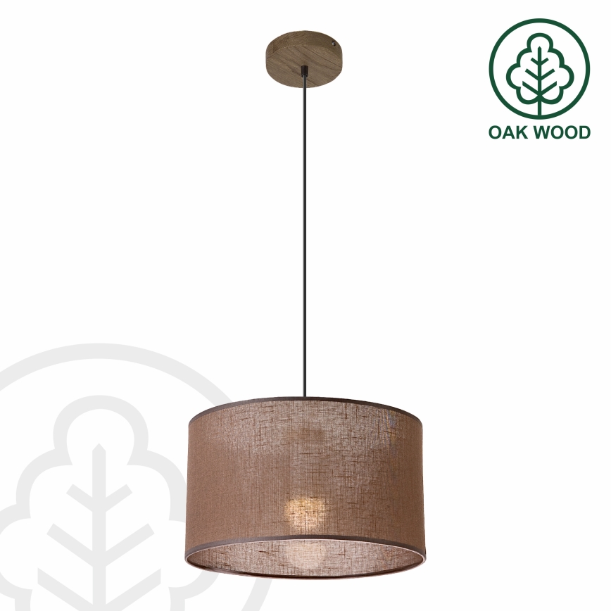 Brilagi - LED Люстра на тросі ANTHONY 1xE27/60W/230V дуб горіх/коричневий