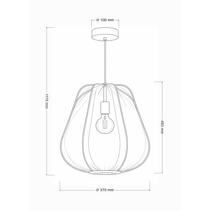 Brilagi - LED люстра на тросі ARVEN 1xE27/8W/230V Ø 37 см бежева
