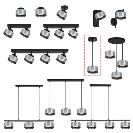 Brilagi - LED Люстра на тросі AURA LUX 1xGX53/30W/230V чорна/димчаста