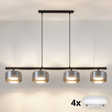 Brilagi - LED Люстра на тросі AURA LUX 4xGX53/30W/230V чорна/димчаста