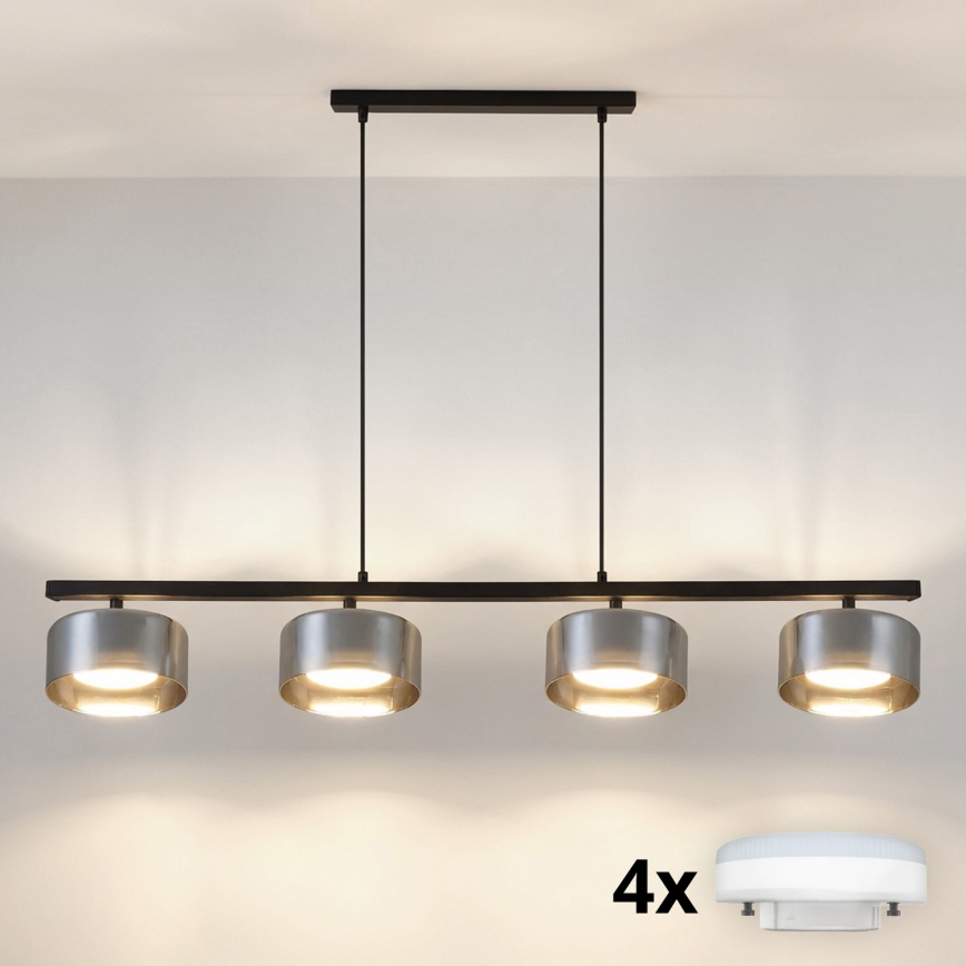 Brilagi - LED Люстра на тросі AURA LUX 4xGX53/30W/230V чорна/димчаста