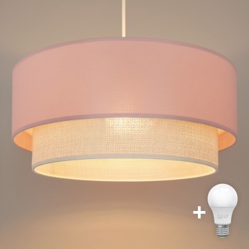 Brilagi - LED люстра на тросі BOHO BOBO 1xE27/10W/230V діаметр 40 см рожева/кремова