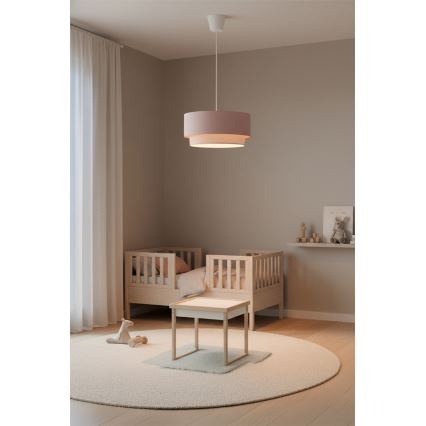 Brilagi - LED люстра на тросі BOHO BOBO 1xE27/60W/230V діаметр 40 см рожева/кремова
