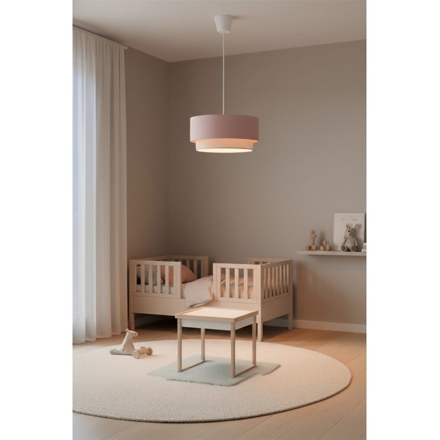 Brilagi - LED люстра на тросі BOHO BOBO 1xE27/60W/230V діаметр 40 см рожева/кремова
