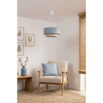 Brilagi - LED люстра на тросі BOHO ECO 1xE27/10W/230V діам. 40 см синя/кремова