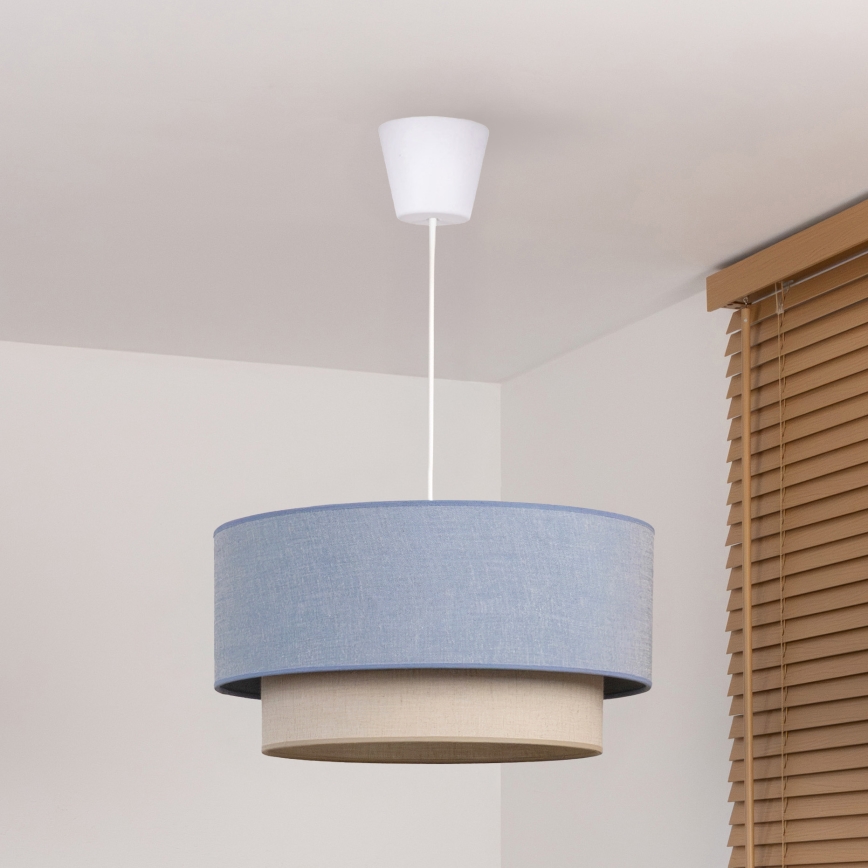 Brilagi - LED люстра на тросі BOHO ECO 1xE27/10W/230V діам. 40 см синя/кремова