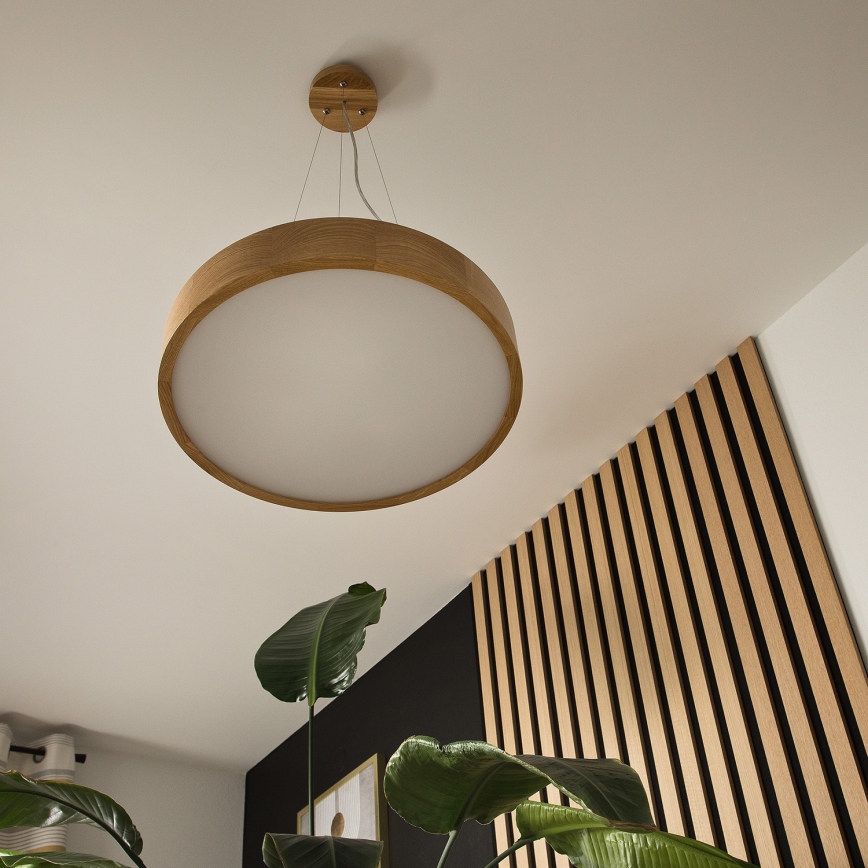 Brilagi - LED-люстра на тросі CARVALHO 3xE27/15W/230V, дуб, діаметр 47,5 см