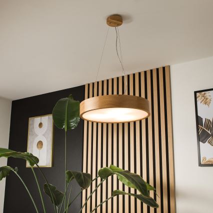 Brilagi - LED-люстра на тросі CARVALHO 3xE27/15W/230V, дуб, діаметр 47,5 см