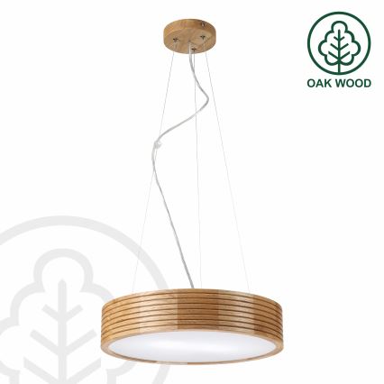 Brilagi - LED-люстра на тросі CARVALHO MODERN 2xE27/60W/230V дуб діам. 37,5 см