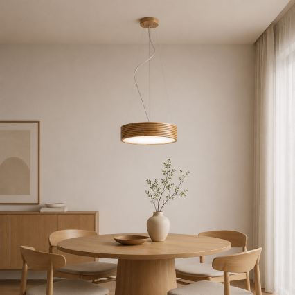 Brilagi - LED-люстра на тросі CARVALHO MODERN 2xE27/60W/230V дуб діам. 37,5 см