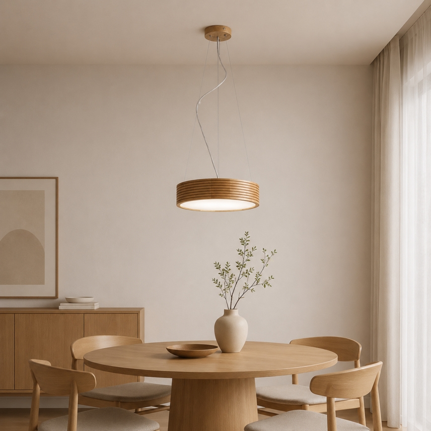 Brilagi - LED-люстра на тросі CARVALHO MODERN 2xE27/60W/230V дуб діам. 37,5 см